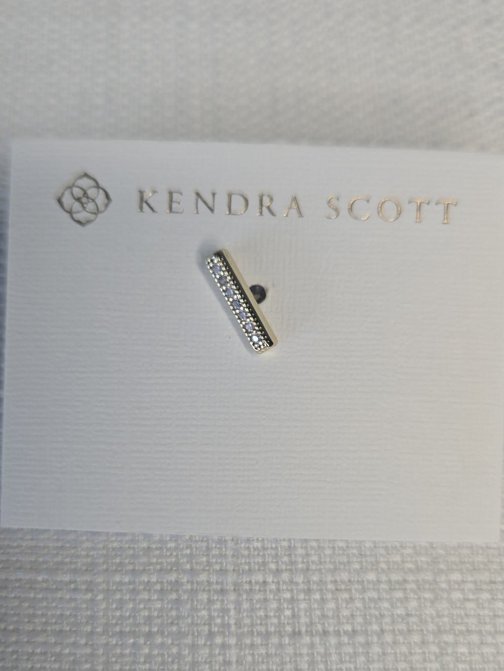 Kendra Scott Gold Crystal Bar Stud Earring